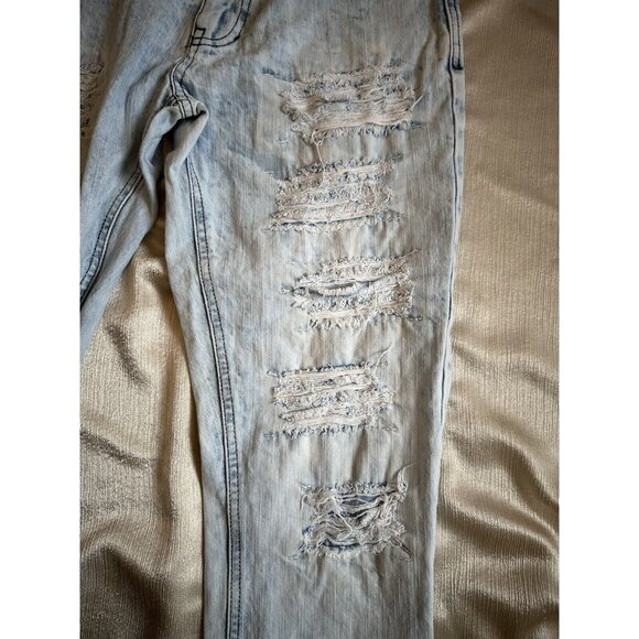 SouthPole Y2K Streetwear Men Jeans 32x30 Distressed Light Acid Wash HipHop Urban - Picture 3 of 7